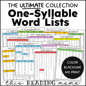 One-Syllable Word Lists: The ULTIMATE COLLECTION